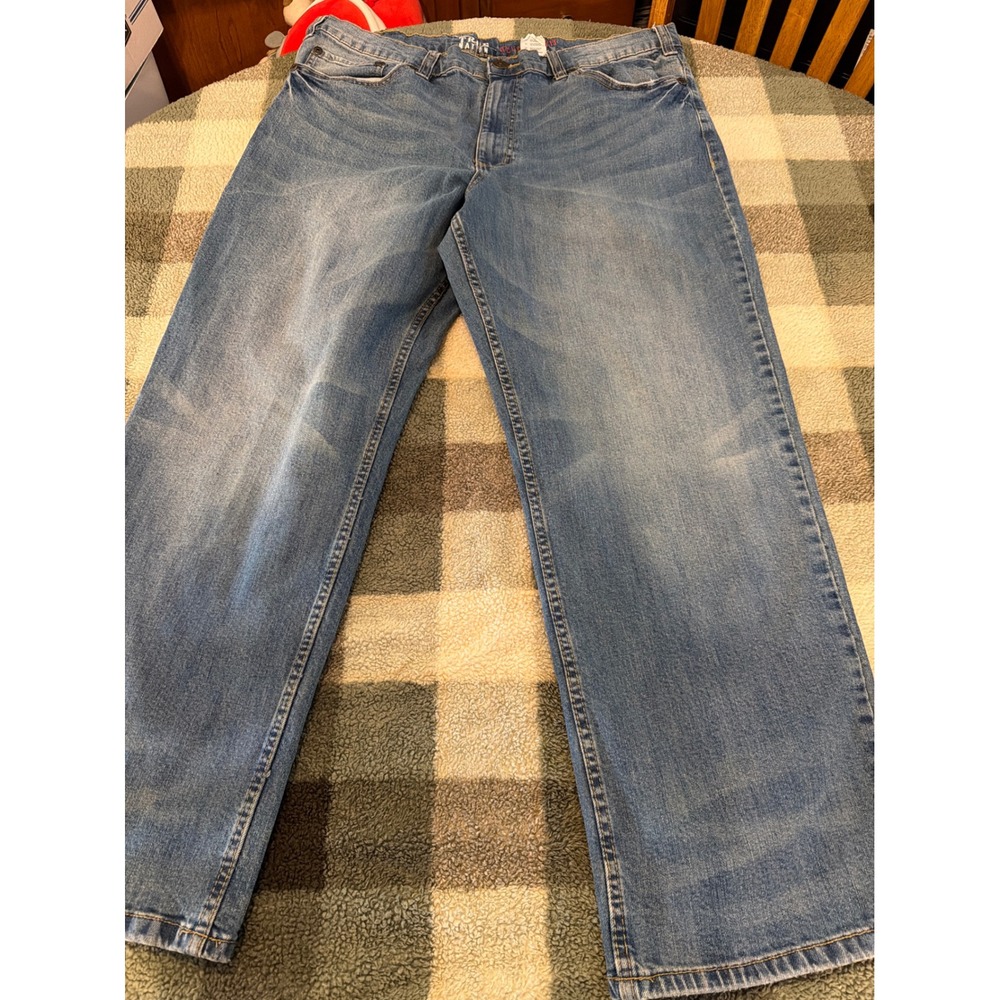 True Nation Relaxed Fit Mens Jeans 40x30 Medium Wash Blue Straight Leg Denim